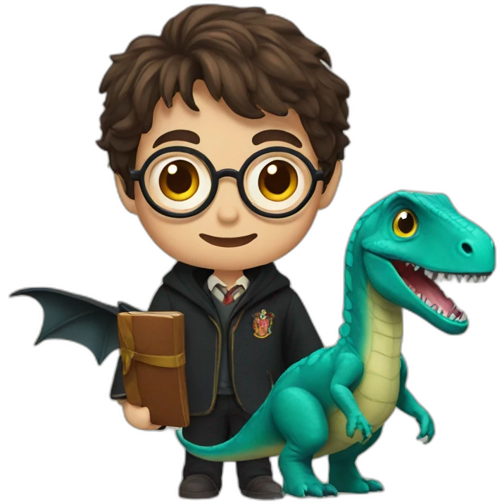 Harry Potter with dinosaur emoji