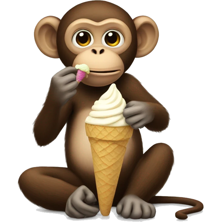 monkey eating ice cream emoji