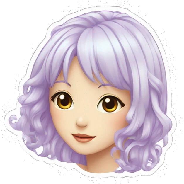 Shiny gorgeous beautiful anime pastel lady sticker emoji