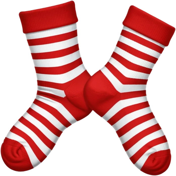 different colored socks red and white emoji