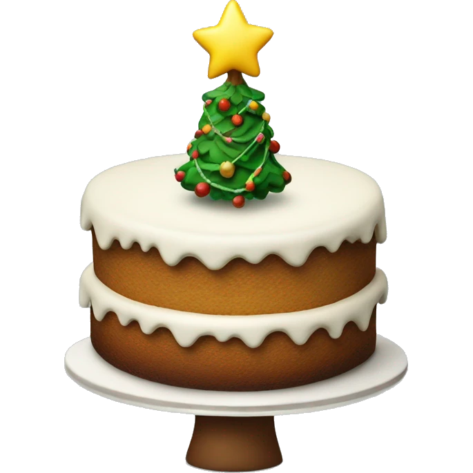 Weihnachtsbaum mit einer Torte als Spitze emoji