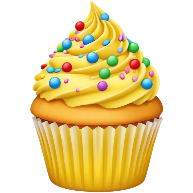 Yellow cupcake with sprinkles emoji