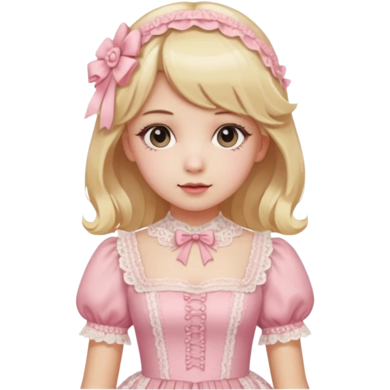 Pink Lolita with blonde hair emoji