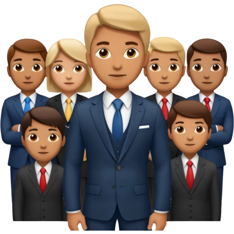 leader figure standing in front of a group emoji