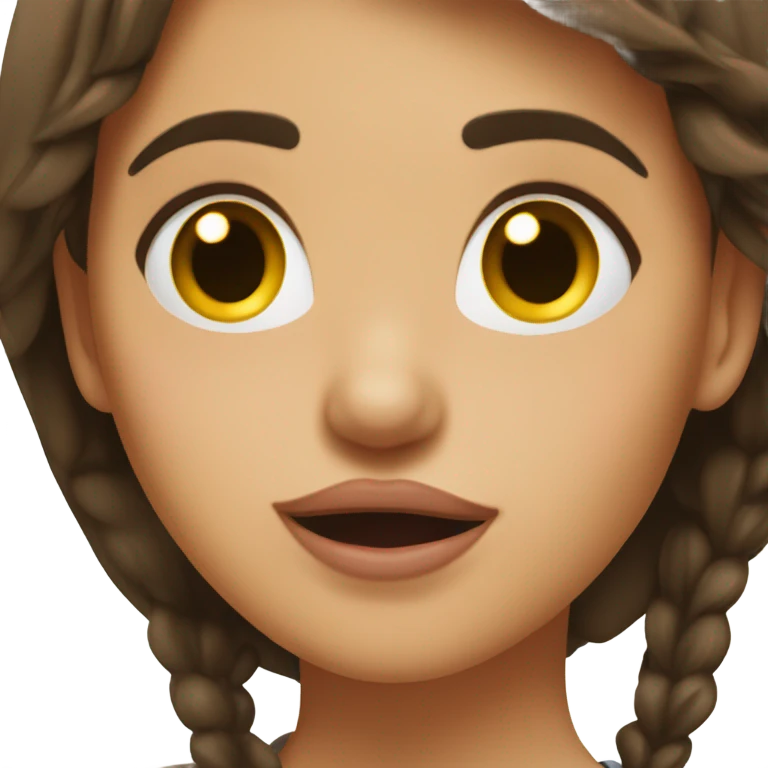 Brunette with tongue out emoji