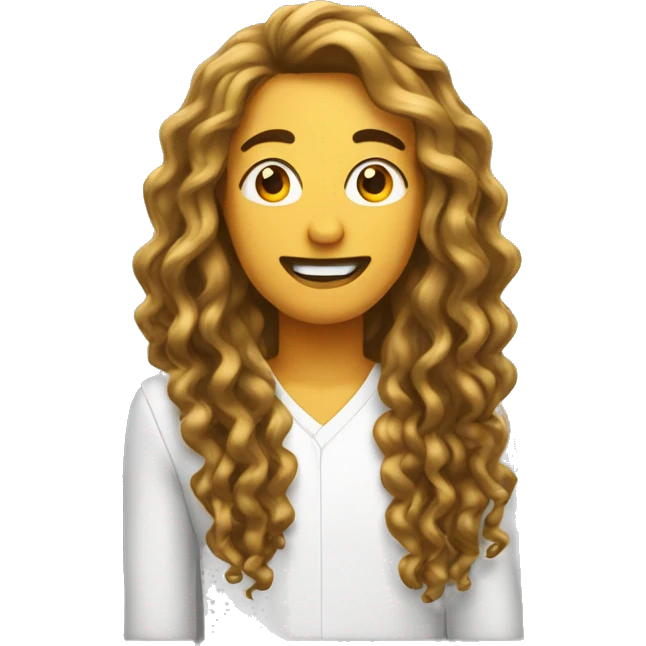 Cabelo cacheado longo  emoji