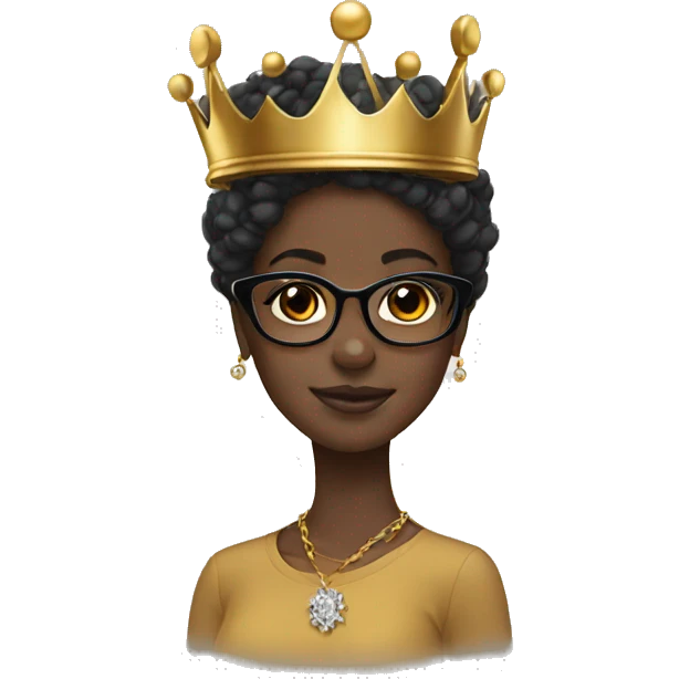Black girl crown glasses emoji