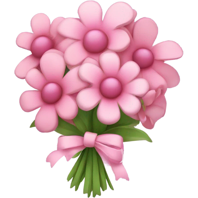 Flower bouquet with pink bow emoji