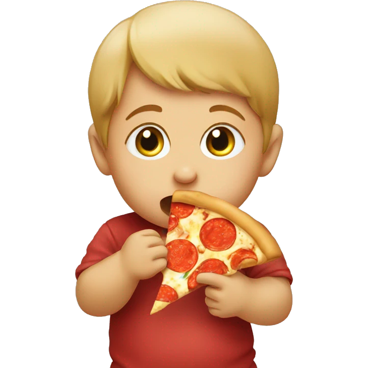 Baby eating pizza emoji