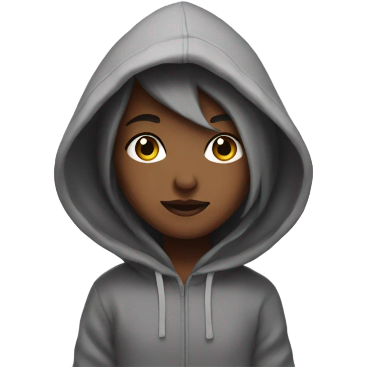 Oaklyn wearing a hoodie emoji