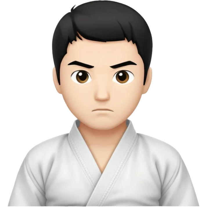 Judo men no hair french black ceinture emoji
