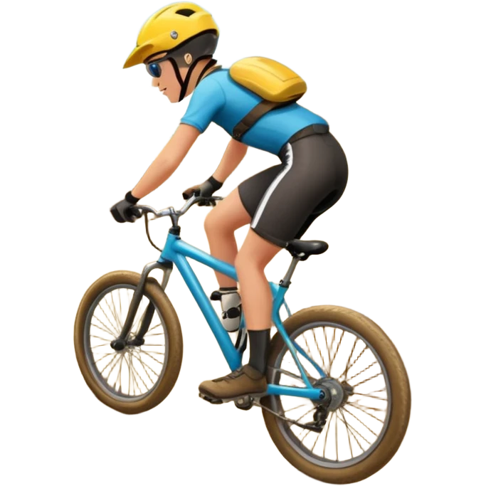 Pumptrack track and rider riding a hilly on the backwheel emoji