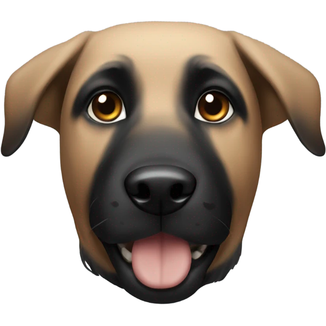 Shepherd dog with all black face  emoji