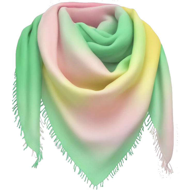Realistic pastel green,pastel yellow,and pastel pink ombre scout scarf isolated. emoji