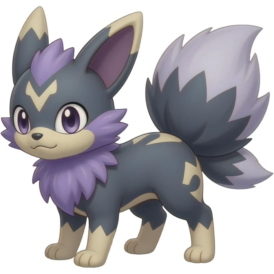 Badass Wisteria-colored Demonic Furret-Umbreon-Litten-Zorua-Pokémon emoji