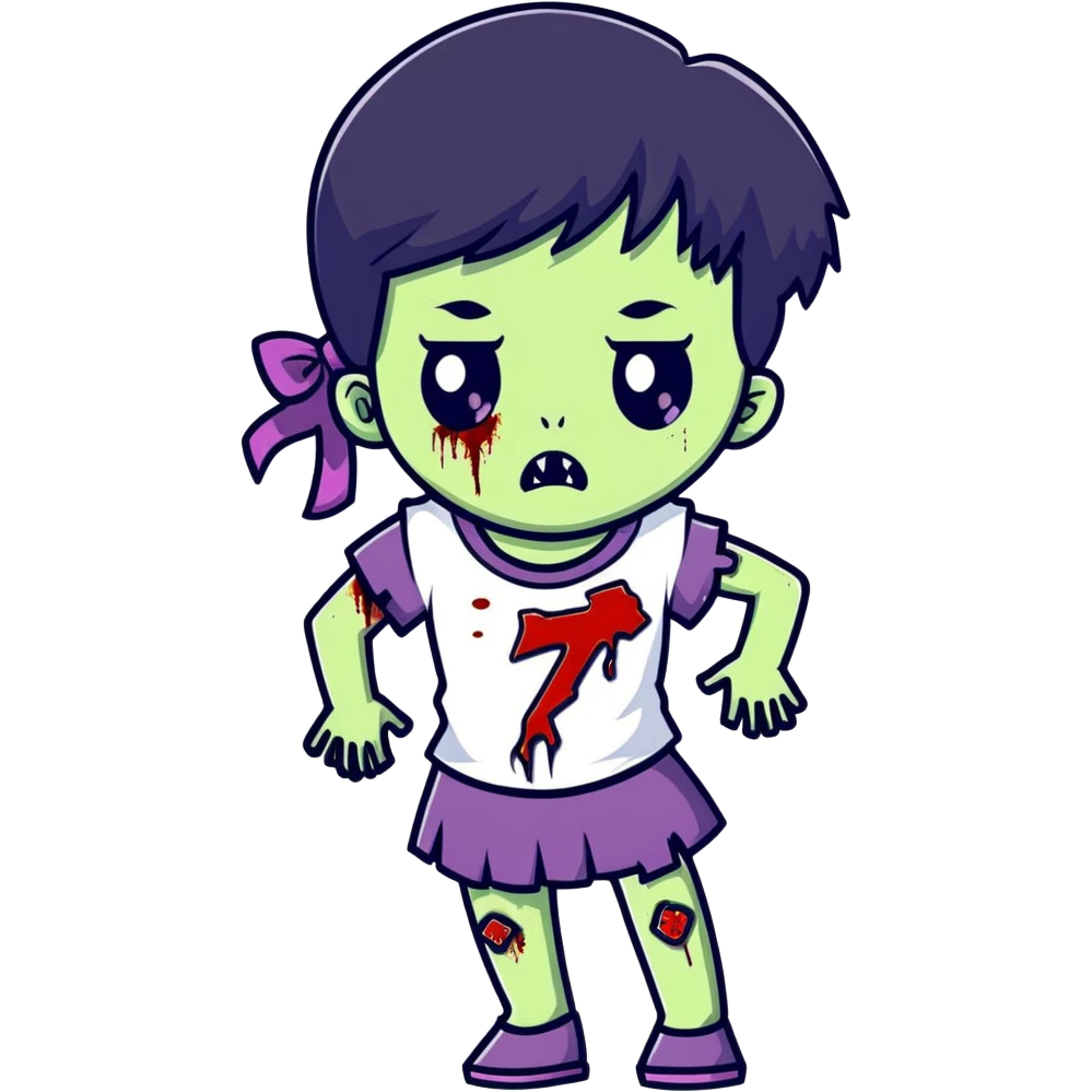 girl zombie with black hair emoji