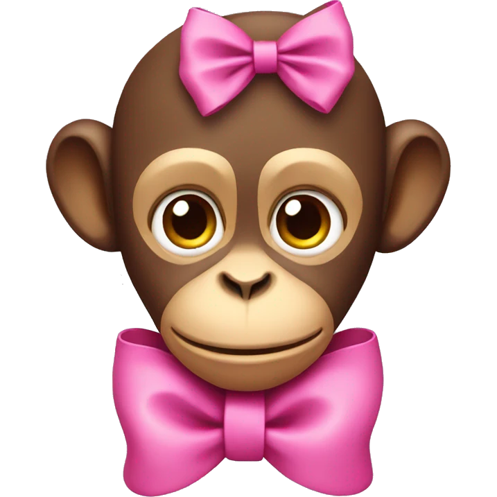 Monkey with a pink bow emoji