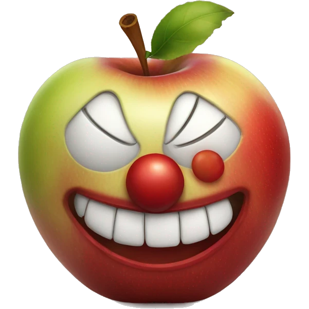 bitten apple with a clown nose  emoji