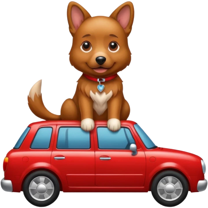 Dog on a car emoji