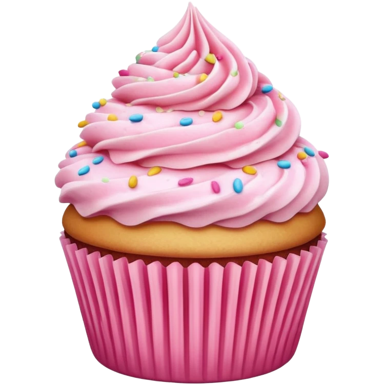 Cupcake with pink icing emoji