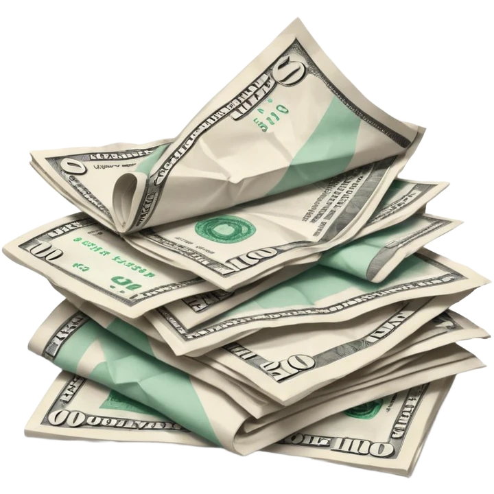 half a mountain of bills emoji