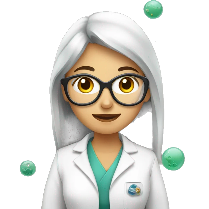 female research scientist working with microbiology emoji