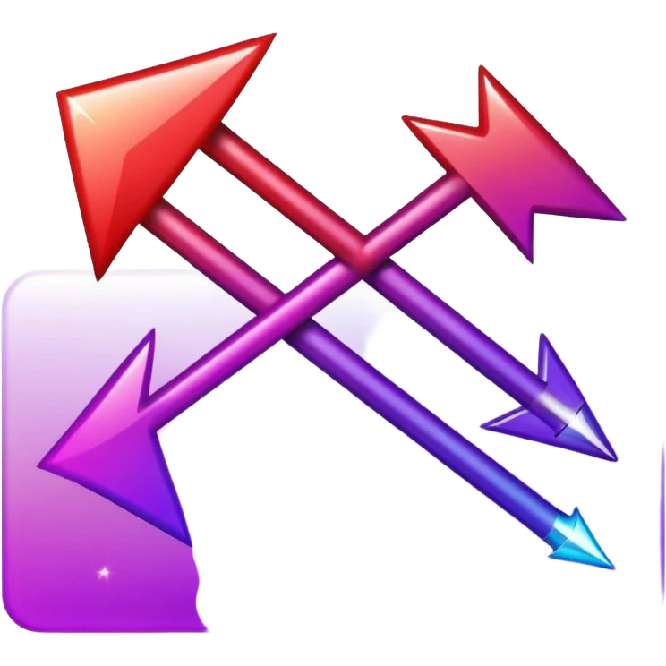 color gradient between red and purple glitter arrow right emoji