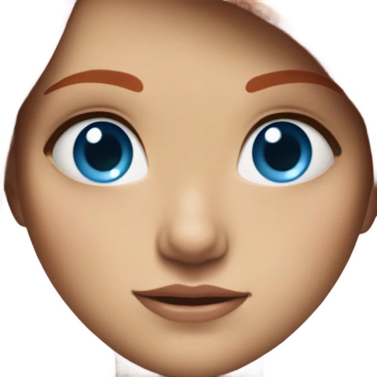 girl with blue eyes posing red hair emoji