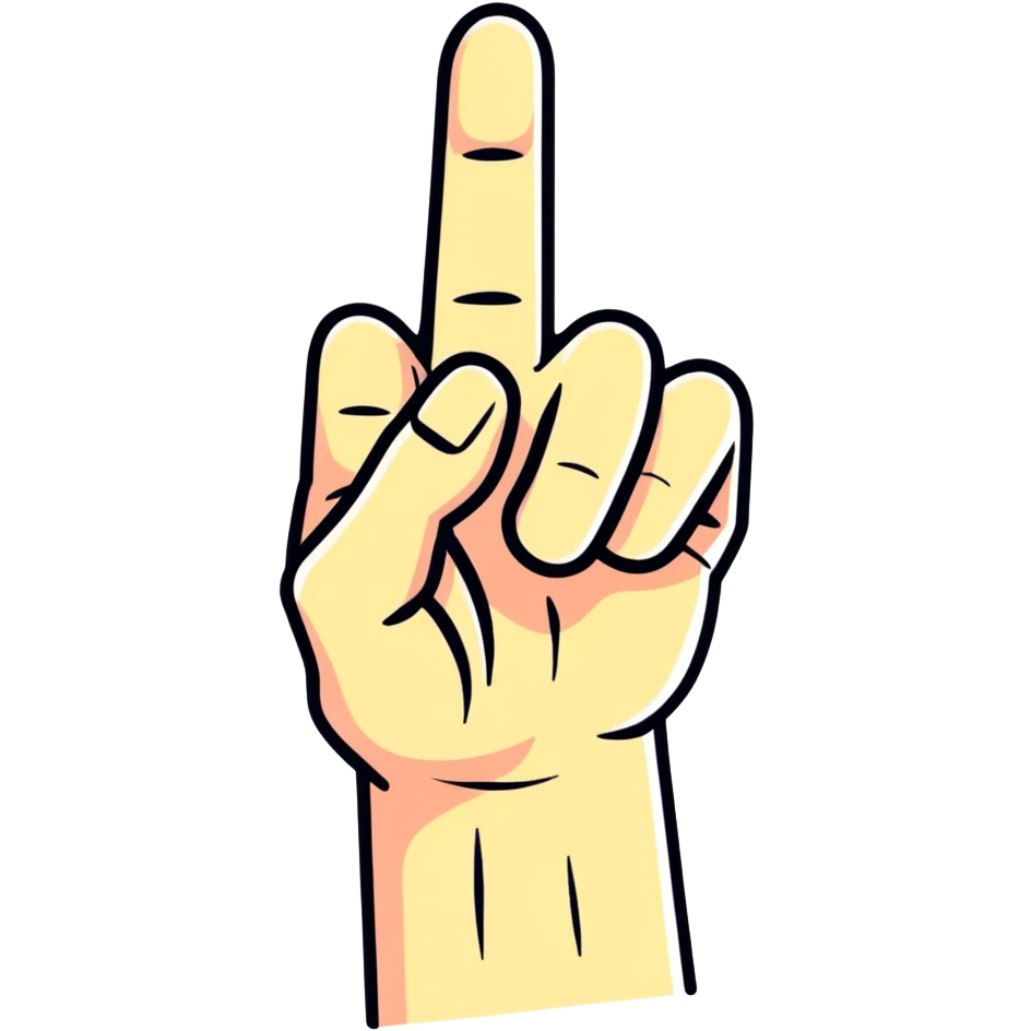 Flipping off emoji