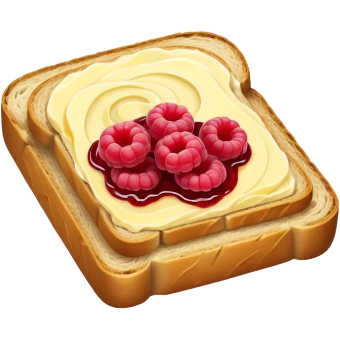 a slice of bread with butter and rasperry jam emoji