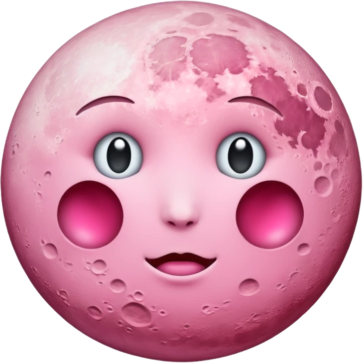 Pink moon with no body parts on it just a regular moon emoji
