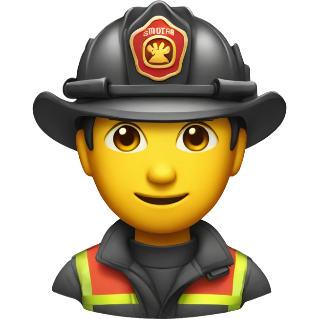 no eyes and no nose smiling firefighter icon emoji