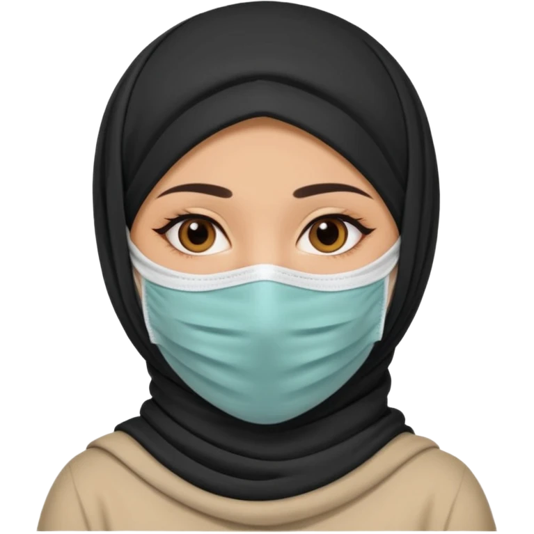 cover face mask arab woman with hijab emoji