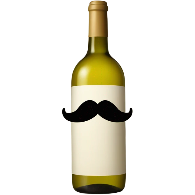White wine with a mustache emoji