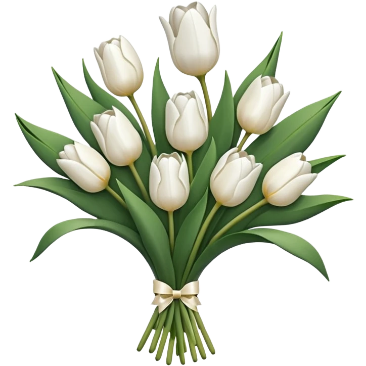 white tulip bouquet  emoji