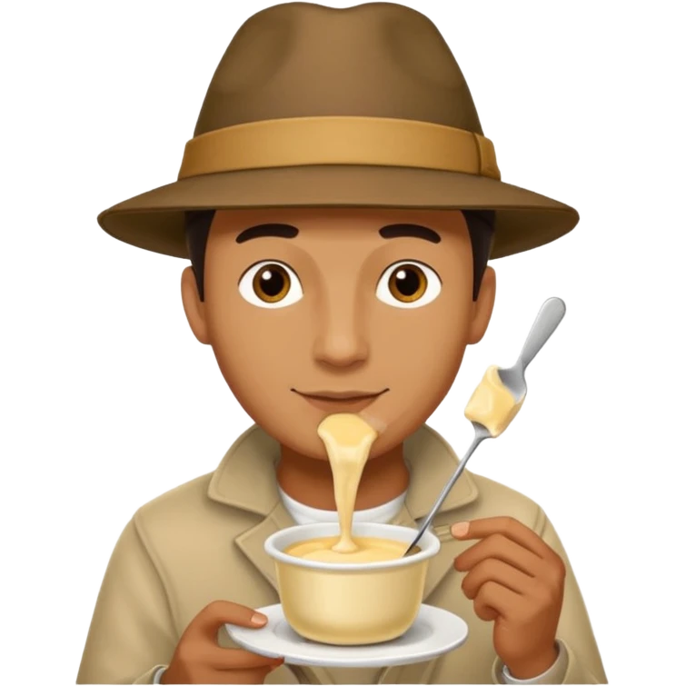 man eating fondue emoji