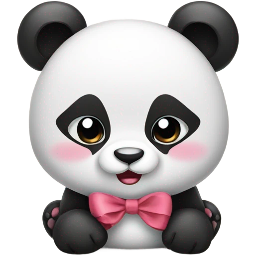 Cute panda with bow  emoji