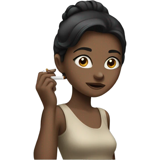 Black haired girl smoking  emoji
