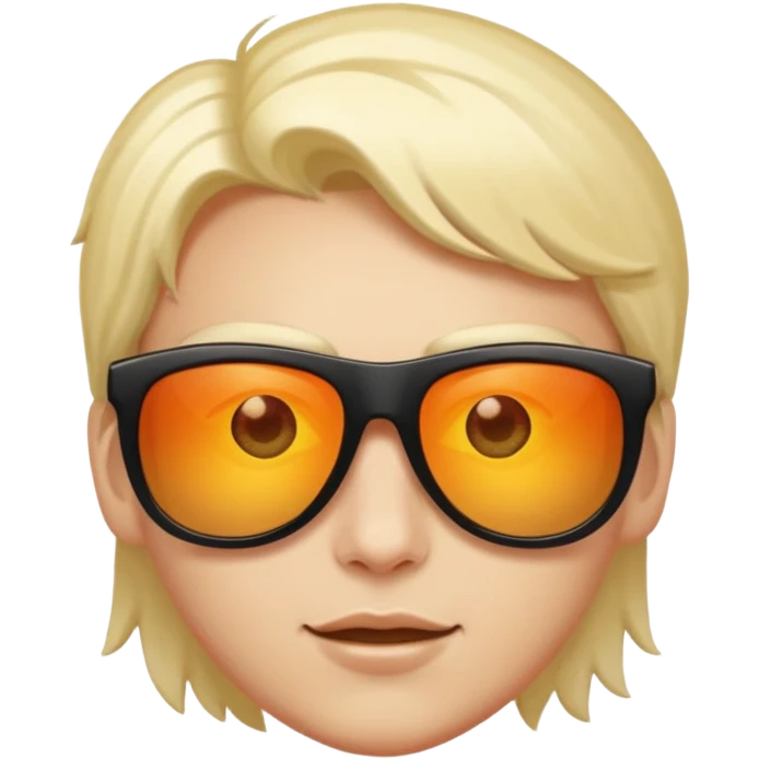 Sunglasses sliding down slightly, glowing eyes behind emoji
