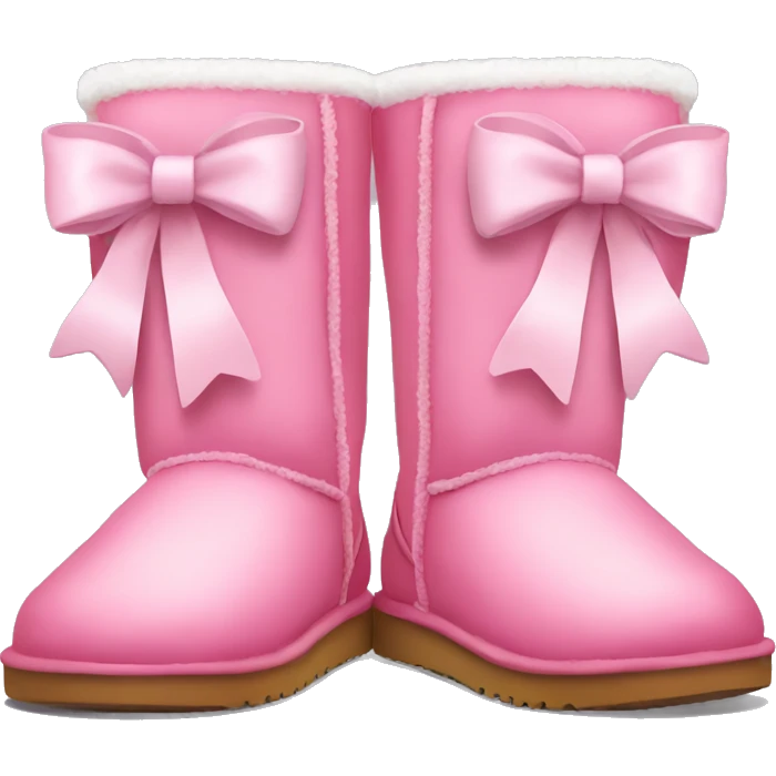 pink ugg boots with a white bow emoji