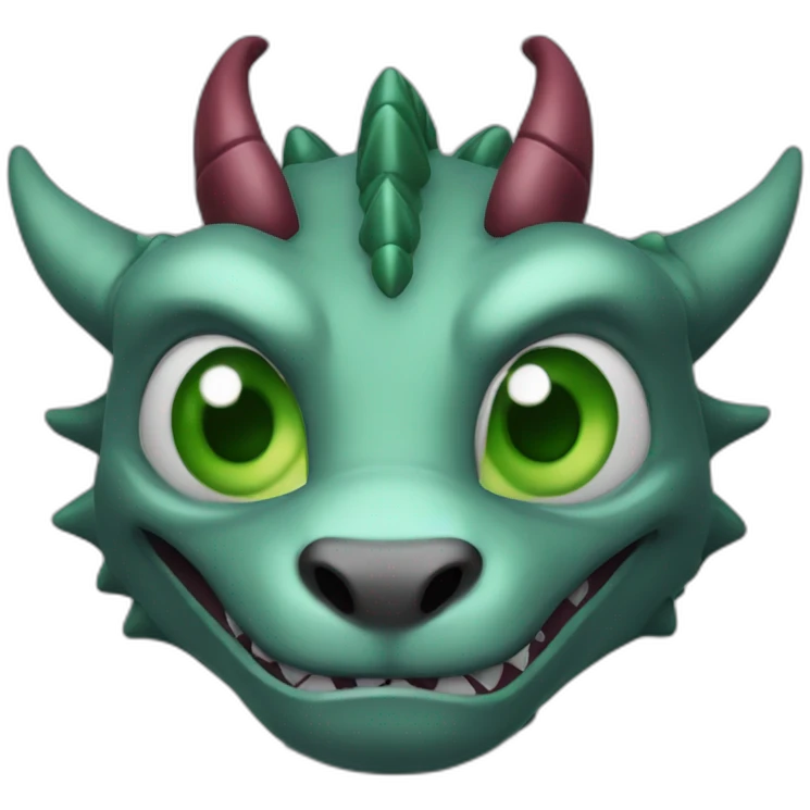 Burgundy dragon with green eyes grey claws emoji