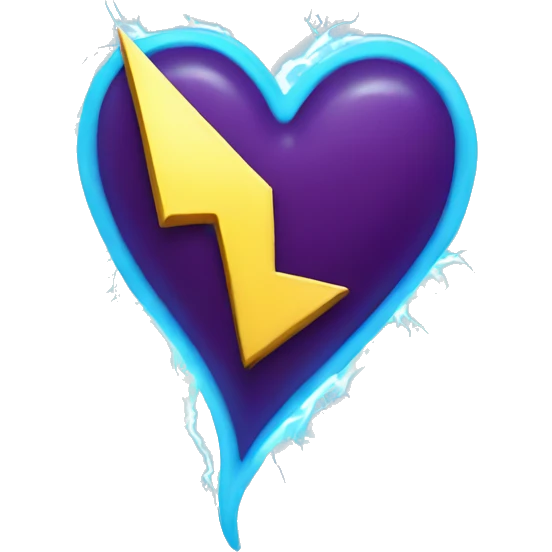 A heart with lightning bolts emoji