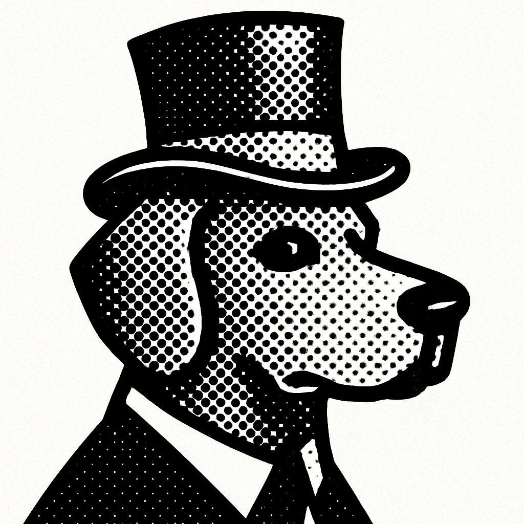 dog with tophat emoji