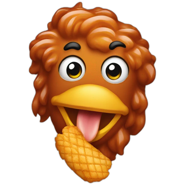 A chicken strip with bbq sauce emoji