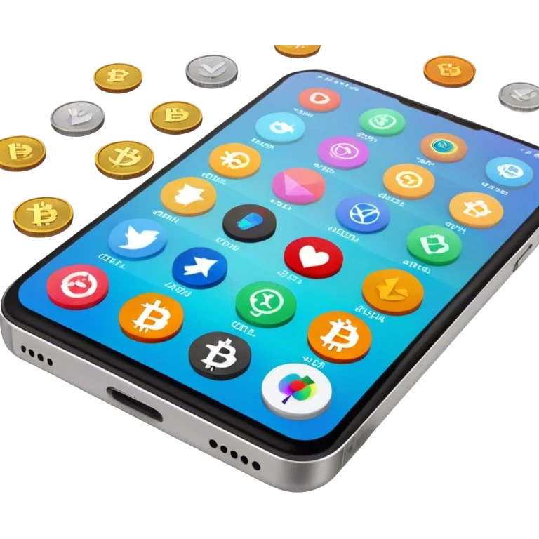 Crypto Coins on the phone emoji