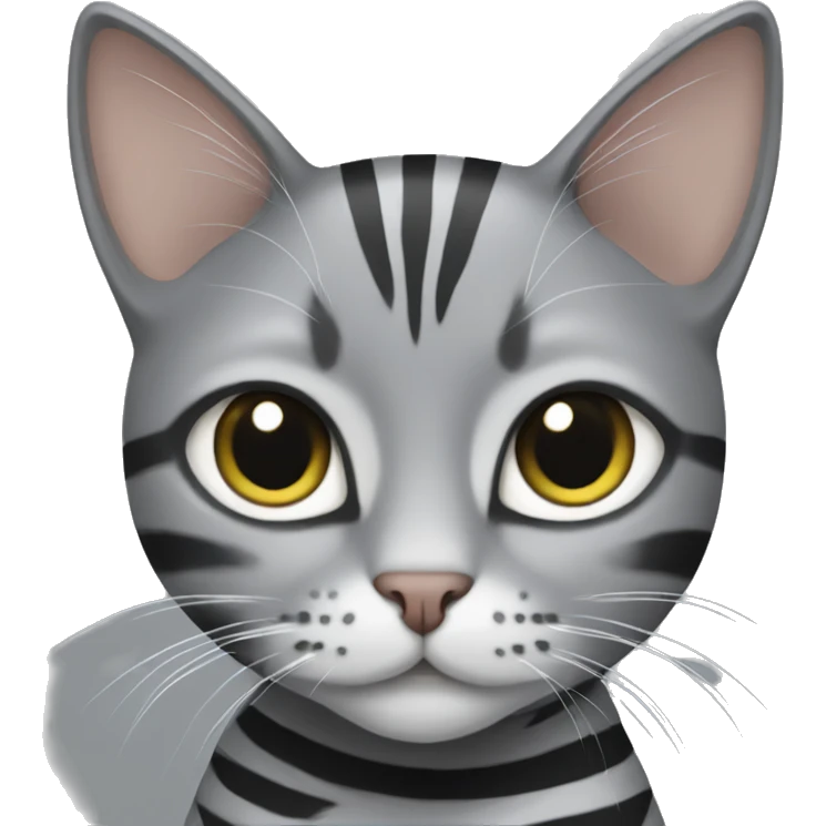 grey cat with black stripes emoji