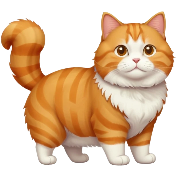 chubby orange tabby cat, full body view emoji