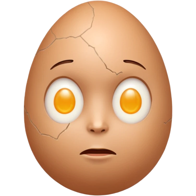 À White egg with human features emoji
