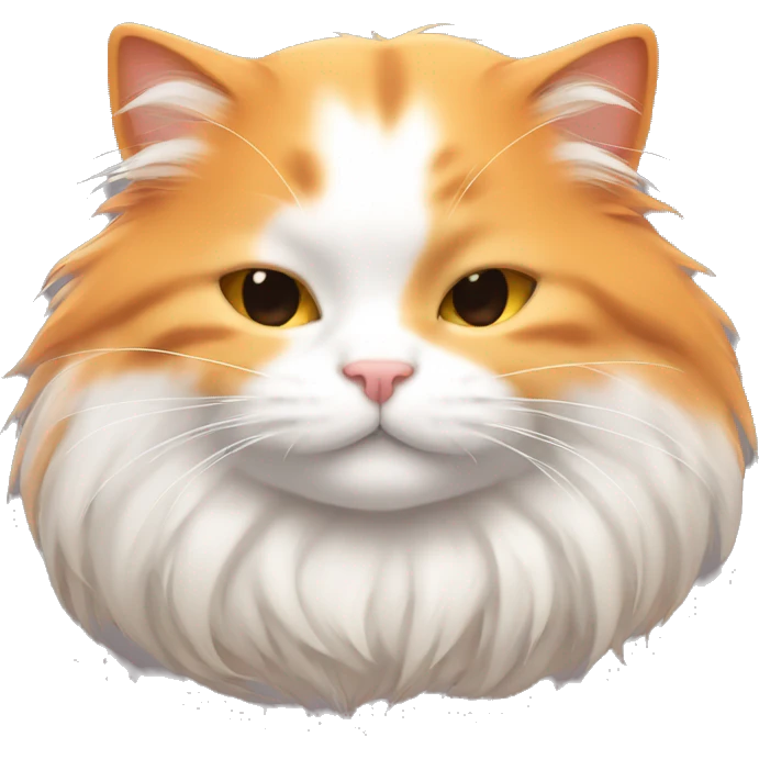 Cute emoji long haired orange and white kitty sleeping emoji
