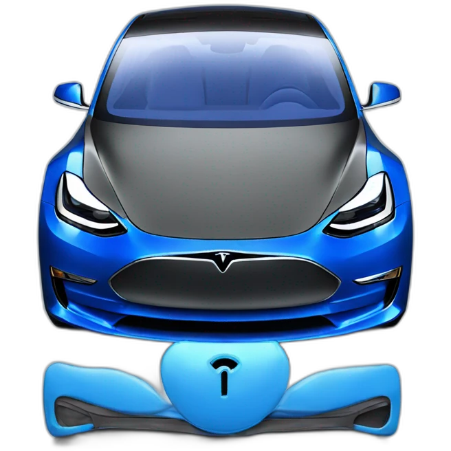 tesla model 3 blue emoji